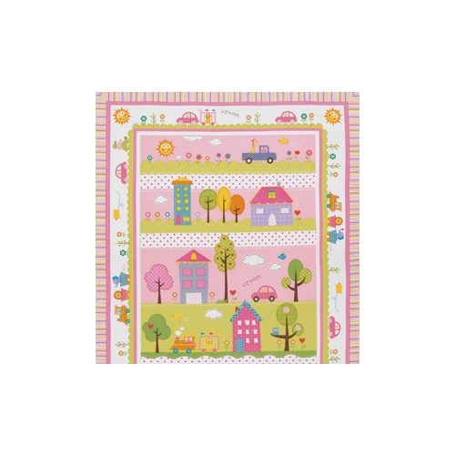 Happi Panel Quilt Pink 90×110 cm