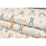 Pandas and rainbows on white