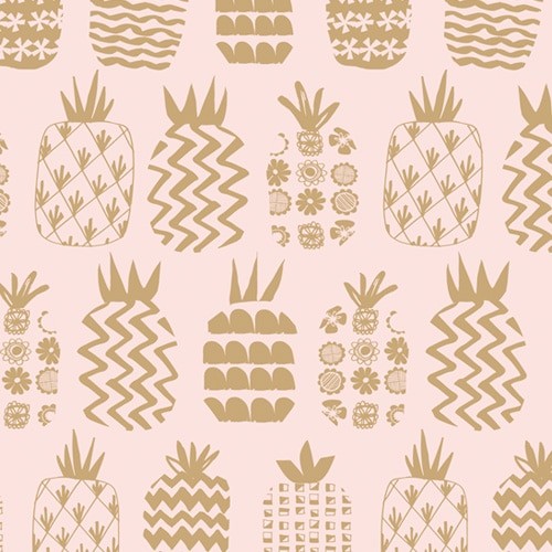 Ocean Drive Metallic Pineapples Pink